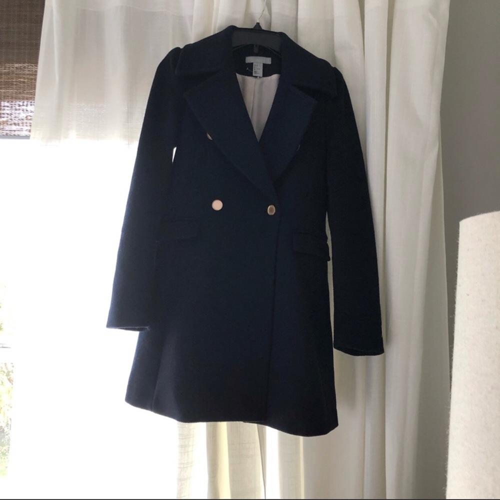 Navy wool coat / jacket - size 2